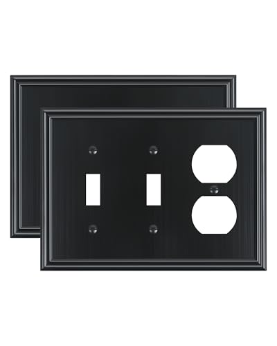 2-Pack Zinc Alloy Combo Double Toggle/Single Duplex Outlet Covers
