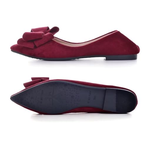 Image of TN TANGNEST Women Fashion Bowknot Flats Comfort Pointed Toe Dress Shoes