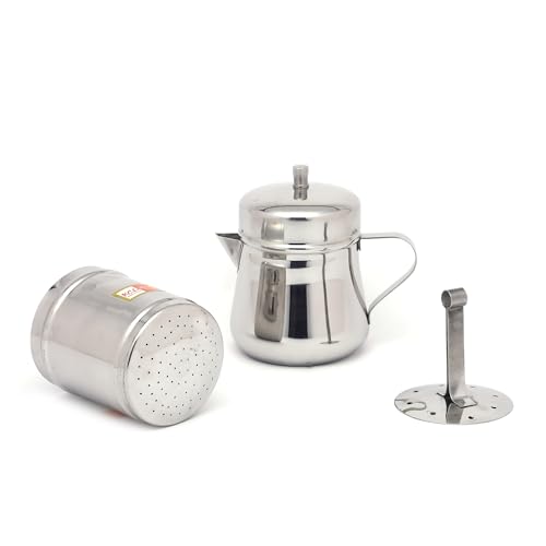Image of KCL Stainless Steel Filter Coffee Maker | South Indian Style Kaapi Drip Decoction Maker | Traditional Brewing Process with Serving Pot for Authentic Coffee Experience (No.4-300ML)