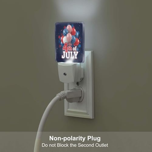 Image of Futterya Plug-in LED Night Light, 4th of July Patriotic Balloons Set of 2 Dusk-to-Dawn Auto Sensor Decor Lamp