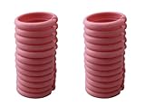 2 Pack 24 Piece Plastic Basic Locking Oval Hook Easy Gliding Shower Curtain Rings (Pink)