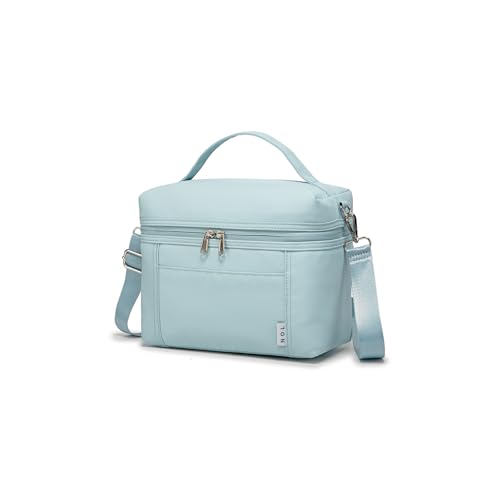 Image of NOL Natural Organic Lifestyle Insulated Lunch Bags for Women Cooler Bag Lightweight Nylon Waterproof Lunch Box For Work (Small, Light blue)