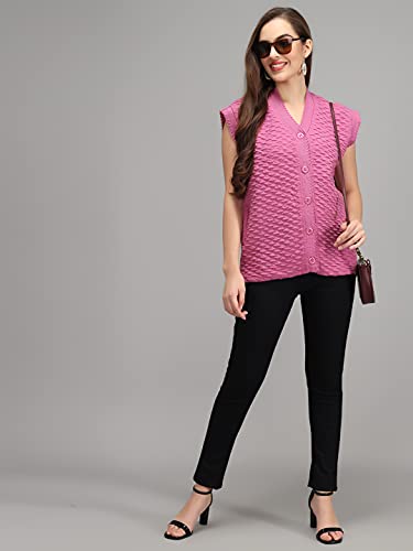 Image of eKools Women's Winterwear Woolen Sleeveless Sweaters (with Side Pockets)