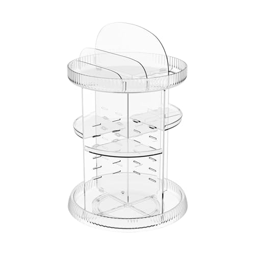 Support de maquillage acrylique transparent avec rangement cosmétiques à 360 degrés