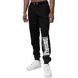 Coupe régulière Lonsdale Wooperton Pantalon de Jogging, Noir/Blanc/Gris, L Homme 117438