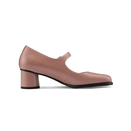 Image of Women Chunky Block High Heels Mary Janes Shoes Split Toe Tabi Shoes Ankle Strap Dress Pumps Shoes