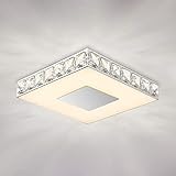 Galtlap Crystal Flush Mount Ceiling Light Dimmable LED Close to Ceiling Lighting Fixture 14'' 18W Mo