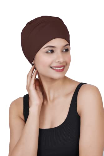 Image of The Headscarves Women Silky Soft Bamboo Viscose Sleep Cap for Hair Loss Chemo Headwear Skull Cap Free Size (Multicolor) (HS3 Multicolor)