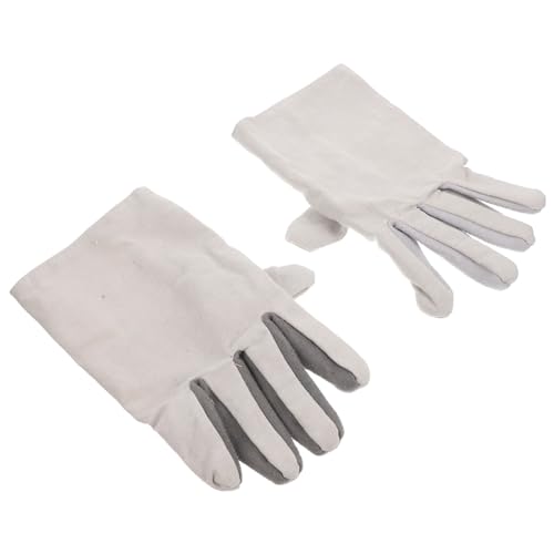 OSALADI Canvas Double-layer Welding Gloves Sturdy Heat Resistant Anti-slip Breathable Labor Protective for Trades Random Color