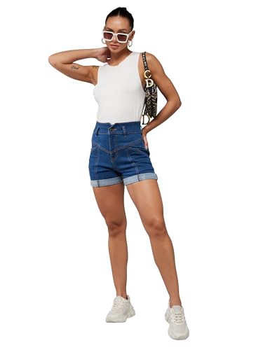 Image of Dolce Crudo Above Knee Denim Shorts for Women