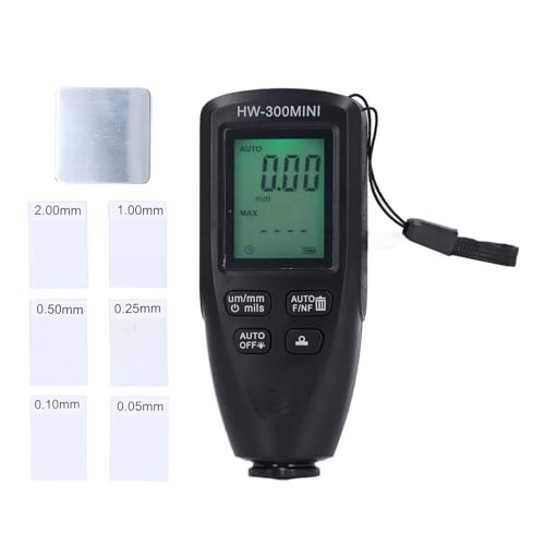 Image of Zunate Coating Thickness Gauge 0-2000m, High Accuracy Digital Paint Meter with LCD Backlight, Auto Calibration for Car, Metal, Manufacturing (Black)