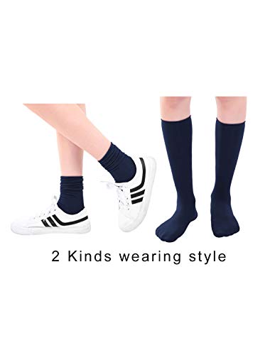 Image of uxcell Women Elastic Selvedge Cuffs Sheer Nylon Crew Socks 2 Pairs