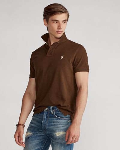 Image of POLO RALPH LAUREN Men's New Classic Fit Polo Shirt (US, Alpha, X-Large, Regular, Regular, Nutmeg Brown)