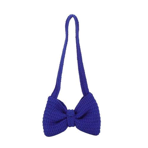Bow Purse Crochet Bow Shaped Shoulder Bag Mini Cute Woven Bowknot Bag Trendy Knitted Bowknot Handbag Gift Women
