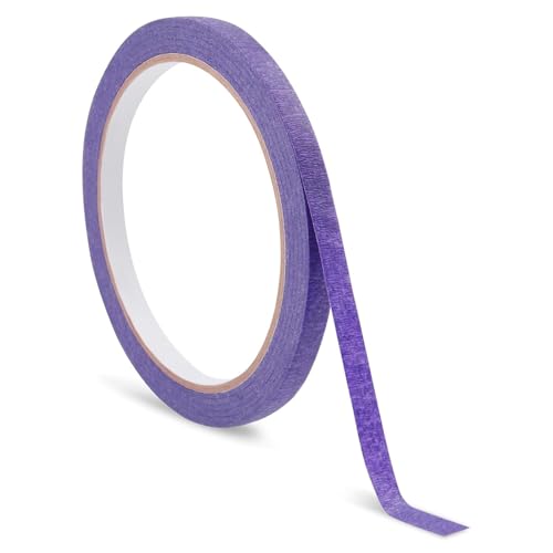 Unikeen Cinta de Carrocero Fina, 5mm x 20m Masking Tape Vinilo Cinta Enmascarar de Precisión Ancho Tiras Adhesiva Pintor para Automoción Pintura Escuela Oficina Proyecto Bricolaje, Violeta