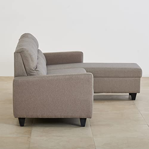 Image of Home Centre Helios Clary Fabric 3-Seater Right Corner Sofa with Chaise - Beige