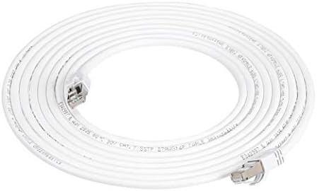Amazon Basics RJ45 Cat 7 High-Speed Gigabit Ethernet Patch Internet Cable, 10Gbps, 600MHz - White, 15-Foot
