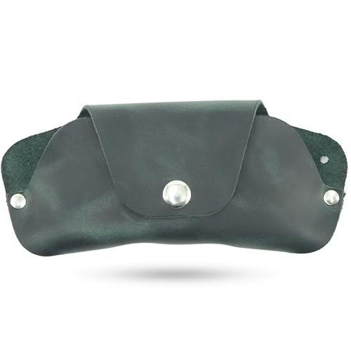 Image of Toprank Leather Eyeglass Case - Handmade Slim Sunglasses Holder, Genuine and Universal Fit for Men and Women