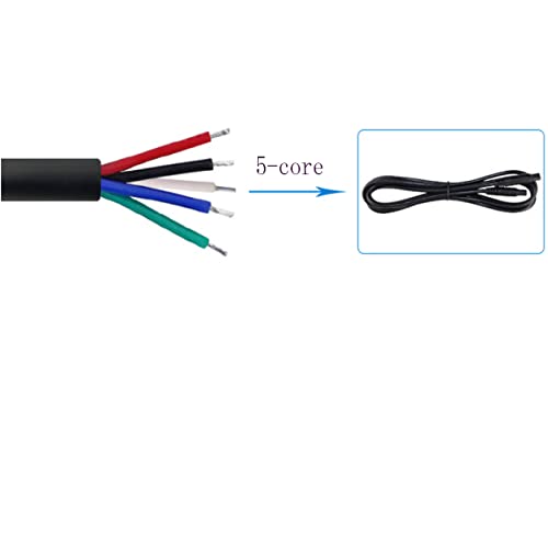 Image of 5 Pin Reversing Camera Extension Cable, 5 Pin Male to Female Rear View Video Cable Suitable, for Driving Recorder Backup Camera Cable (16FT /5M)