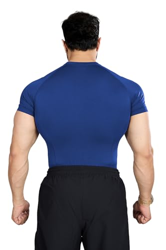Image of FUAARK Nylon Seamless Compression Half Sleeves Dry Fit T-Shirts for High Performance in Gym