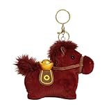 AOOOWER Adorable Plush Horse Keychain Charm Crafted from Soft Plush Materials Ideal for Attaching to Keys Bags or as Home