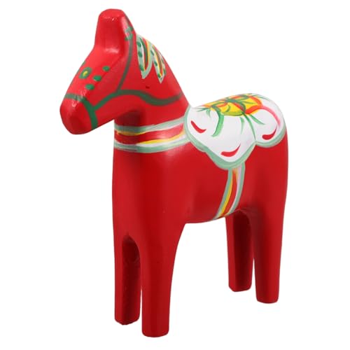 TOYANDONA Schwedische Holzpferd Holzfigur Handbemalt Rot Traditionelle...
