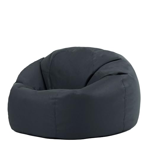 Bean Bag Bazaar Kingston Sitzsack für Erwachsene, Dunkelgrau, Gaming Sitzsack mit Füllung, Bean...
