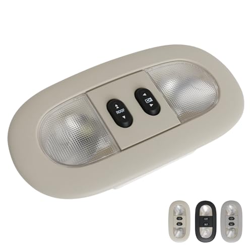 Image of Overhead Console LED Dome Map Light Lamp | Fits Ford F150 2004-2008, for Lincoln Mark LT 2006-2008 Truck | Replaces 7L3Z-18519A70-BA Interior Cab Lights with Sunroof and Rear Window Switch (Tan)