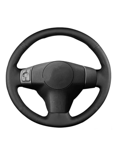 Coprivolante Auto Per Toyota Per Yaris Per Vios Per RAV4 2006-2009 Per Scion XB 2008 FAI DA TE In Microfibra Nera In Materiale sintetico Cucita A Mano Copertura Del Volante Dell'automobile(Black Threa