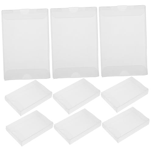 CONGARTENO 10pcs Clear Plastic Cassette Tape Storage Cases High Transparency PVC Audio Tape Box Stackable Design for Compact Organization and Display for