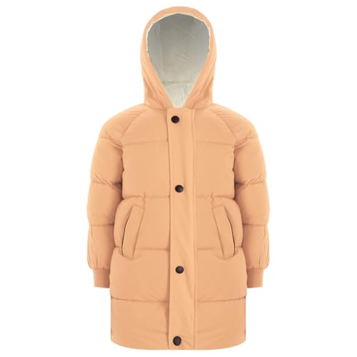 Toddler Boys Girls Hooded Puffer Jackets Lightweight Winter Coats Thick Padded Outerwear Orange 4-5 Years3