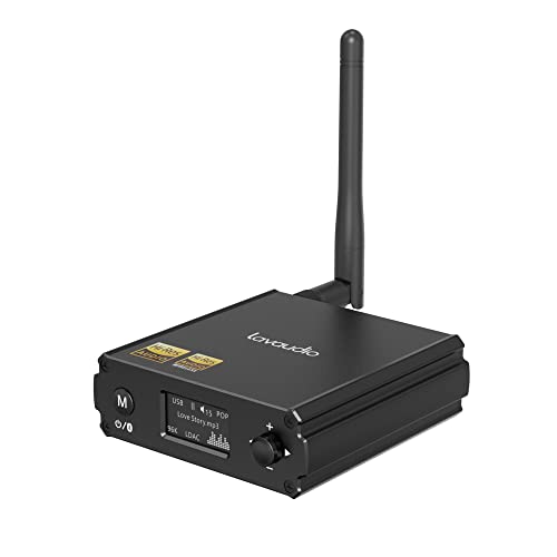 1Mii DS220 Hi-Res Bluetooth Receiver for Home Stereo w/LDAC, HiFi Bluetooth 5.1 Audio Adapter w/Audiophile DAC aptX HD, Bluetooth Receiver for AV Receiver/Amplifier, OLED Display EQ Mode