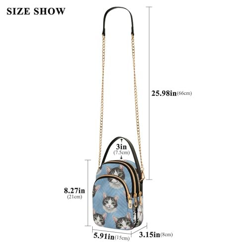 Cute Kitty White Grey Cats Shoulder Handbag Women Quilted Chain Strap Phone Wallet Handbag Cute Ladies Crossbody Satchel Bag3