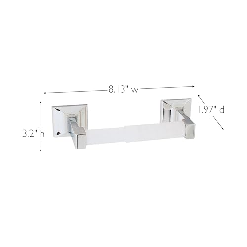 Image of Design House Millbridge Toilet Paper Holder, Polished Chrome, Standard Wall Mount, Concealed Screws, Plastic Spring Bar, Easy Installation, 8.13 in W x 1.97 in H x 3.2 in D, Item 533042