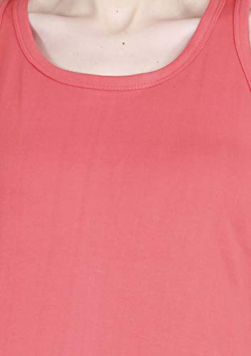 Image of FLEXIMAA Women's Cotton Plain Round Neck Sleeveless T-Shirt