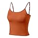 WWsunllion Tank Tops with Built in Bras Padded Sports Bra Fitness Workout Running Shirts Adjustable Strap Casual Basic Camis Orange
