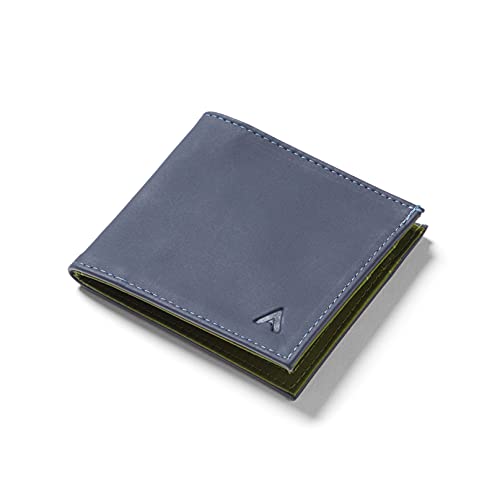 Image of Allett ID Wallet, Midnight Blue | Leather, RFID Blocking | Slim Minimalist Bifold Wallet, Water Resistant, Durable, Thin, Front Pocket | Holds 4-12+ Cards, Cash