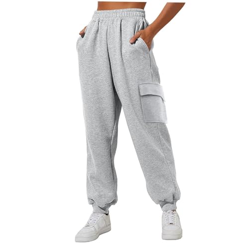 Womens Cargo Sweatpants Baggy High Waisted Oversized Joggers 2025 Fall Fashion Outfits Y2k Clothes with Pockets