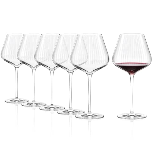 Stölzle Lausitz Burgundergläser Symphony 6er-Set 710 ml – Elegante Weingläser ideal für Burgunder-Weine – Rotweingläser aus Kristallglas für maximale Geschmacksentfaltung – Spülmaschinen- & stoßfest