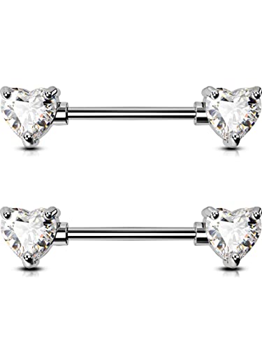 OUFER Body Piercing Piercing para pezón de titanio de 14 G, pierc...