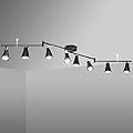LABOREDUCER Flexible Track Lighting Fixture, Foldable Ceiling Spot Light with Adjustable 8 Light Heads, GU10 Track Light Kit for Kitchen Bedroom Living Room Matte Black (Bulbs Not Included)