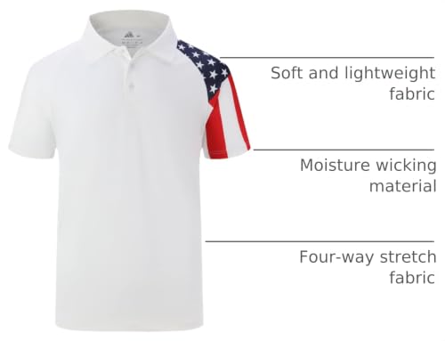 Image of ZITY Men's Golf Short Sleeve Moisture Wicking Polos with Print Patterns