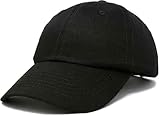 Unisex Adults Classic Cotton Baseball Cap, Adjustable Fit, Imported basic classic plain cap with high quality fabrics, for Men & Woman (Black, One Size)