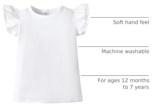 Image of Magic Park 1-14Y Toddler Ruffle T Shirt Girls Solid Color Blouse Kids Girl Short Long Sleeve Tops Casual Tee