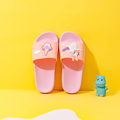 Image of MEMON Toddler Little Kids Dinosaur Beach /Pool /Shower Slides /Anti-Skid Home Bath Slippers /Cute Summer Outdoor Shoes for Girls and Boys