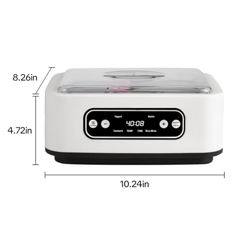 Image of Yogurt Maker, 1.7QT Greek Yogurt Machine With Adjust Temp & Timer | 1.6L Automatic Natto Maker With Stainless Steel Bowl, BPA Free, Digital Rice Wine Curd Maker for Home Kitchen