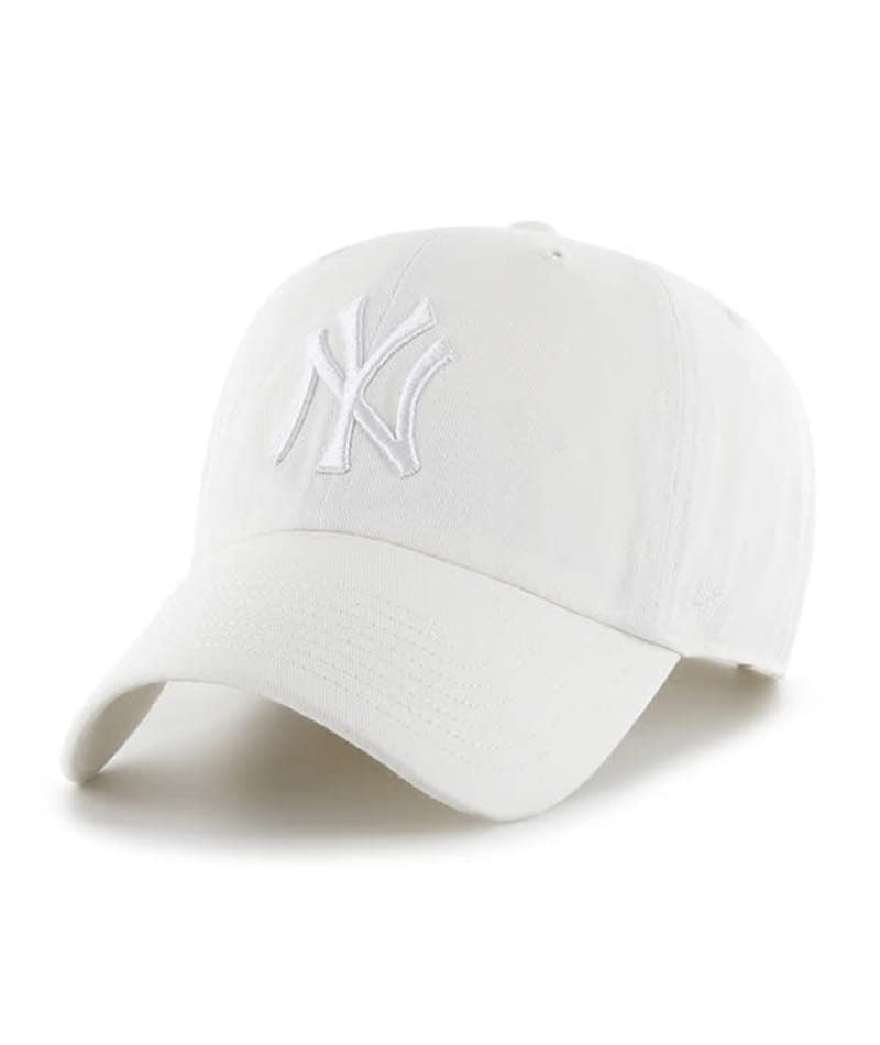 Gorra ajustable Clean Up blanco con logo blanco New York Yankees miniatura 1