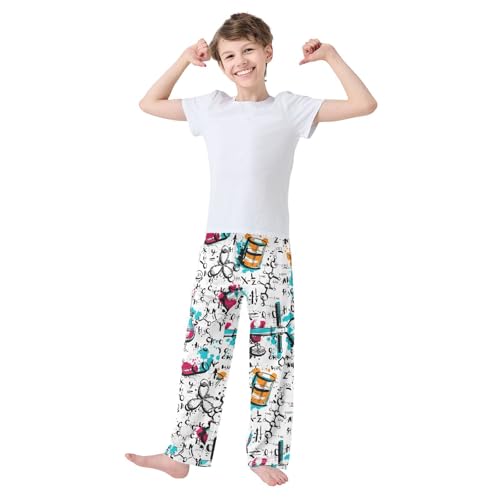 ZZXXB Chemical Molecule Formula Boys Long Pants Soft Trousers Elastic Waist Kids Lounge Bottoms with Pockets S-XL2