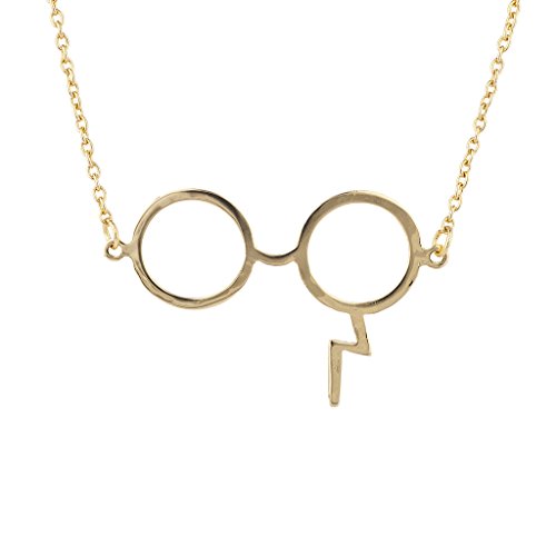 LUX accesorios dorado toneâ Harry Potter Gafas cicatriz rayo collar