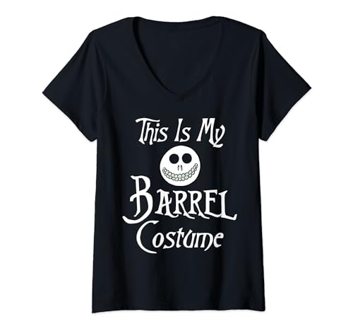 T-shirt V L'Étrange Noël de Monsieur Jack costume de Barrel pour femme de Halloween
